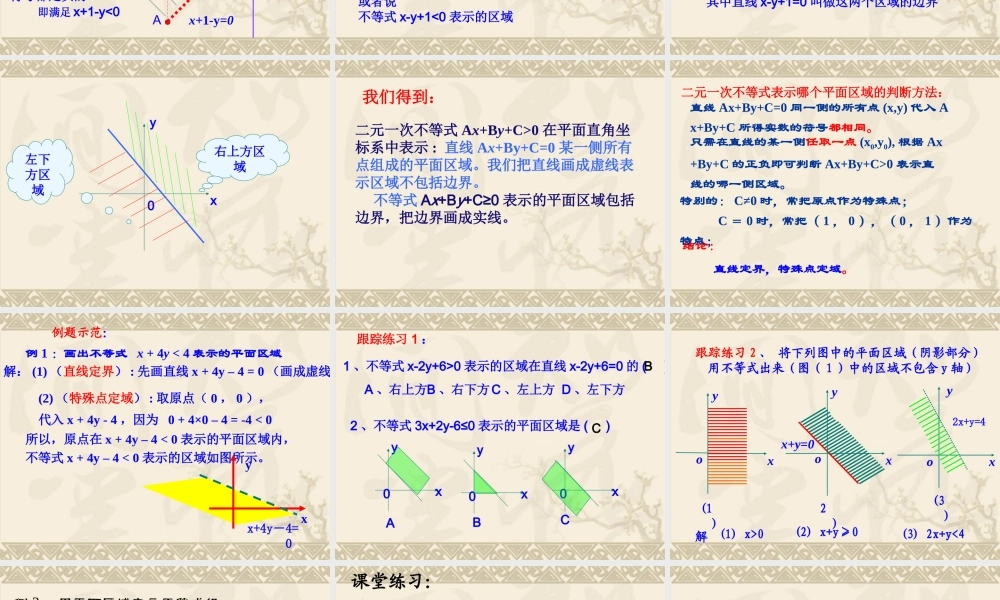 高中数学人教A版必修5《3.3.1二元一次不等式（组》课件.ppt