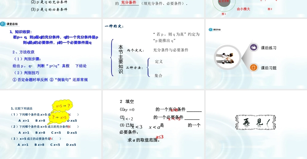 高中数学人教A版选修1-1课件：1.2.1《充分条件与必要条件》.ppt