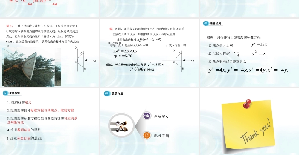 高中数学人教A版选修1-1课件：2.3.1《抛物线及其标准方程》课件.ppt