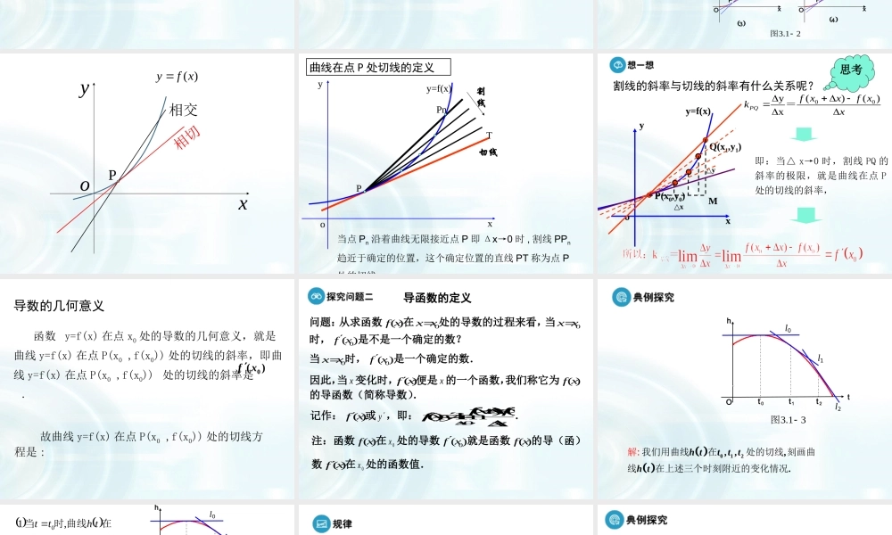 高中数学人教A版选修1-1课件：3.1.3《导数的几何意义》.ppt