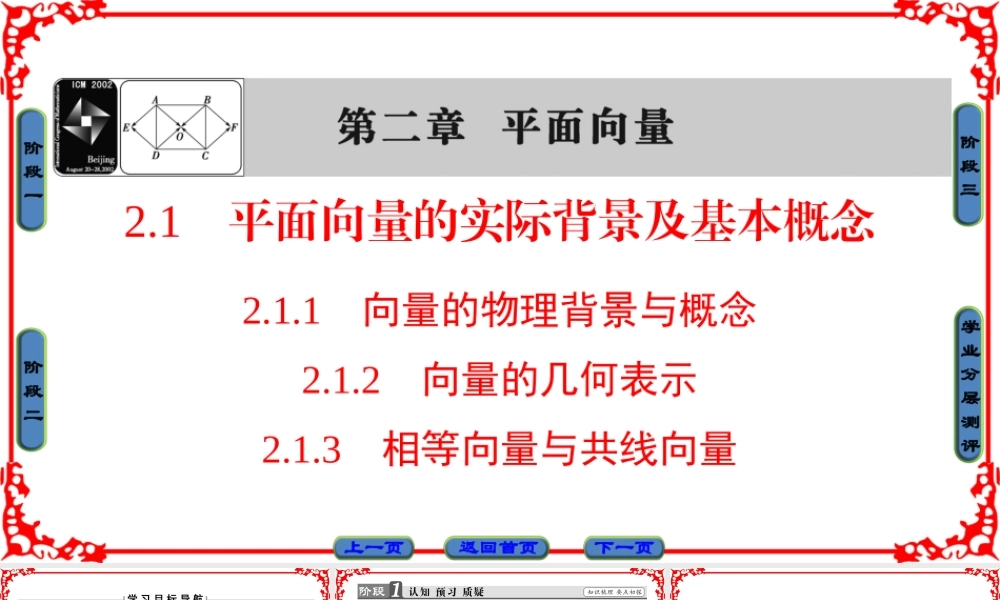 高中数学人教A版（课件）必修四 第二章 平面向量 2.1.1、2.1.2、2.1.3 .ppt