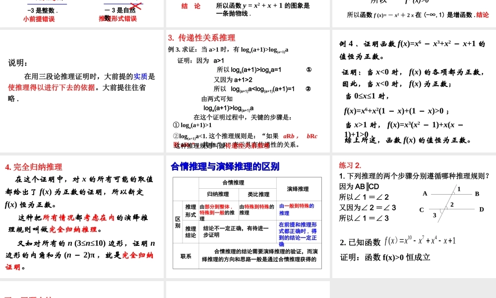 高中数学人教版选修1-2同课异构教学课件：2.1.2 演绎推理 教学能手示范课.ppt