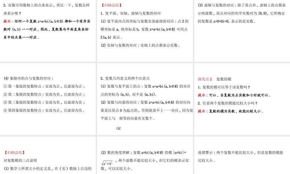 高中数学人教版选修1-2同课异构教学课件：3.1.2 复数的几何意义 精讲优练课型.ppt