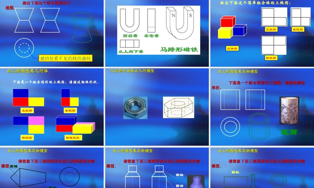 高中数学：1.2.1《简单几何体的三视图》课件2（新人教A版必修2）.ppt
