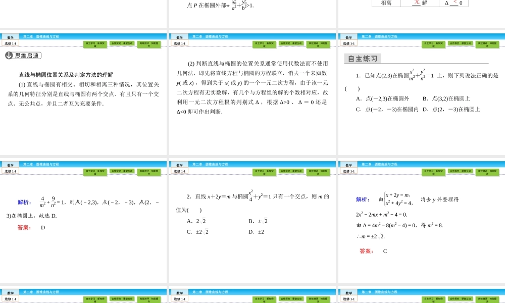 （人教版）高中数学选修1-1课件：第2章 圆锥曲线与方程2.1.2.2 .ppt