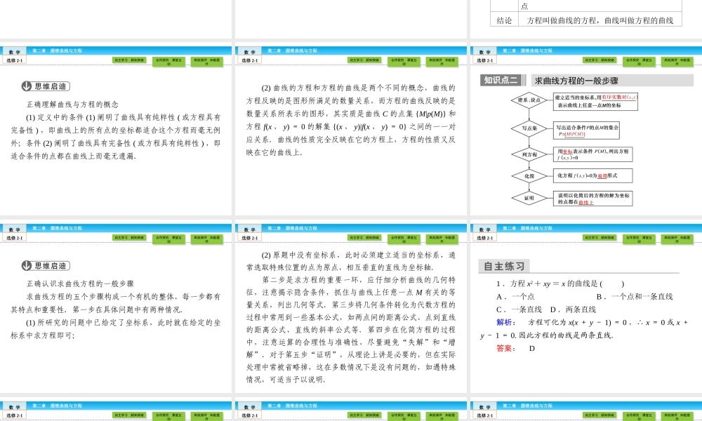 （人教版）高中数学选修2-1课件：第2章 圆锥曲线与方程2.1.ppt