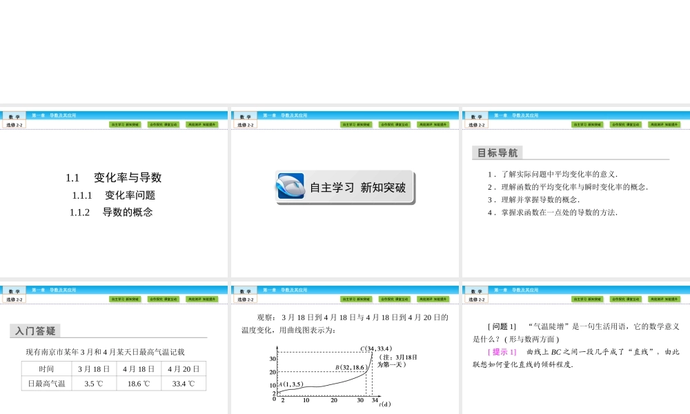 （人教版）高中数学选修2-2课件：第1章 导数及其应用1.1.1、2 .ppt