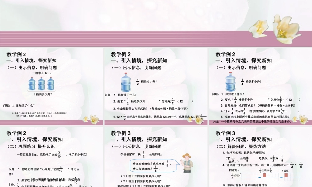 1.2例2 一个数的几分之几是多少例3 分数乘分数的计算例4 分数乘法的简便计算.ppt