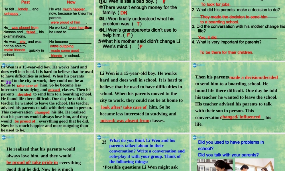 2014秋九年级英语全册 Unit 4 I used to be afraid of the dark Section B（2a-2f）课件.ppt