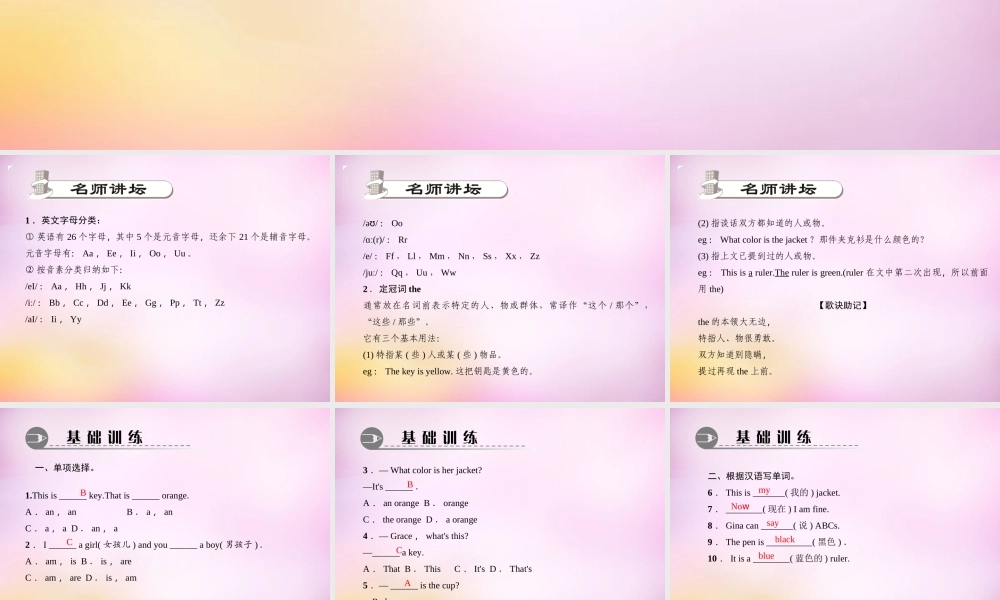 2【练闯考】Starter Unit 3 What color is it课件2.ppt