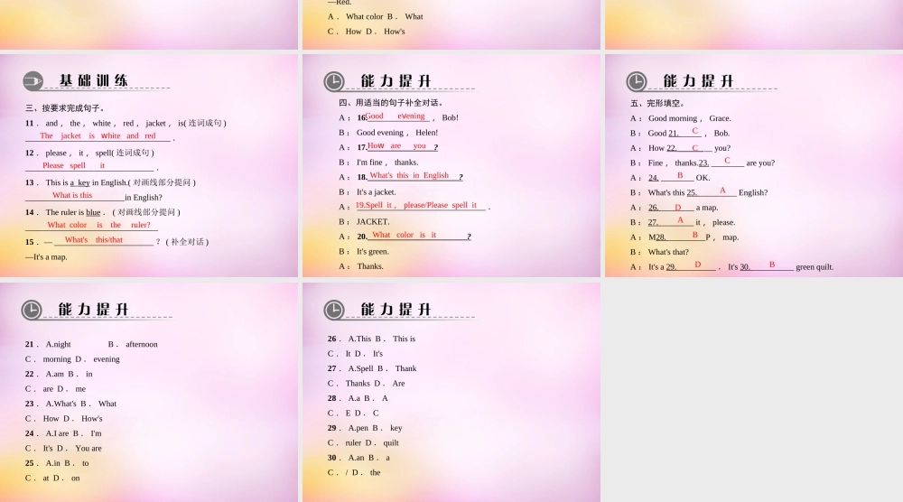 2【练闯考】Starter Unit 3 What color is it课件2.ppt