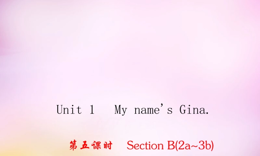 2【练闯考】Unit 1 My name's Gina（第5课时）Section B（2a-3b）课件.ppt