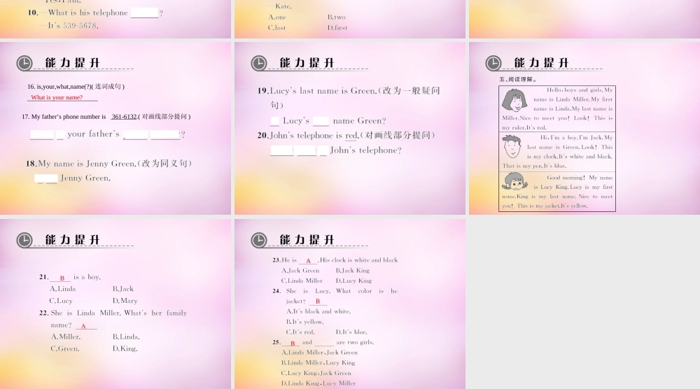 2【练闯考】Unit 1 My name's Gina（第5课时）Section B（2a-3b）课件.ppt