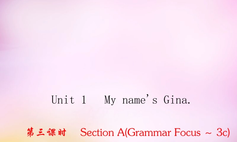 2【练闯考】Unit 1 My name's Gina（第3课时）Section A（Grammar Focus-3c）课件.ppt