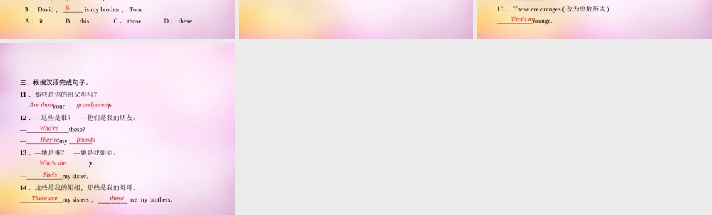 2【练闯考】Unit 2 This is my sister（第3课时）Section A（Grammar Focus-3c）课件.ppt