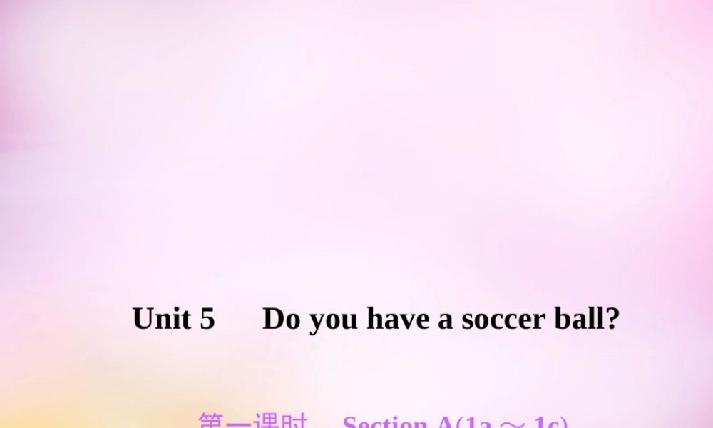 2【练闯考】Unit 5 Do you have a soccer ball（第1课时）Section A（1a-1c）课件.ppt