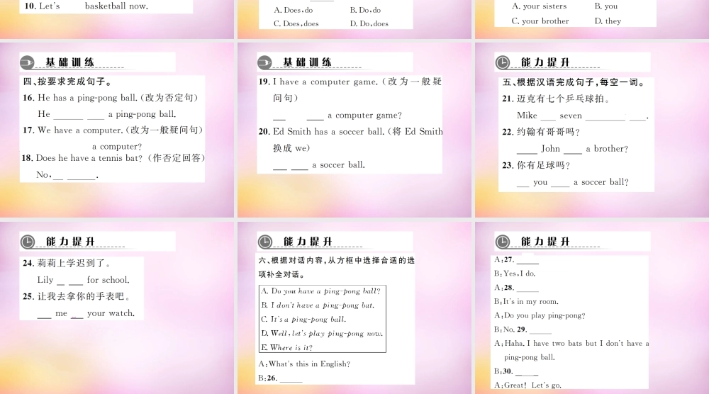 2【练闯考】Unit 5 Do you have a soccer ball（第2课时）Section A（2a-2d）课件.ppt