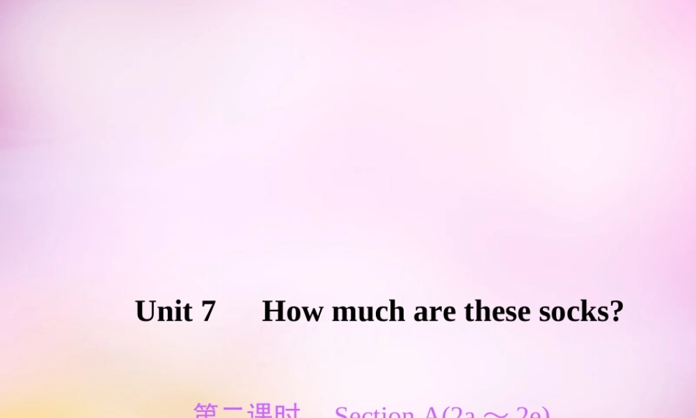 2【练闯考】Unit 7 How much are these socks（第2课时）Section A（2a-2e）课件.ppt