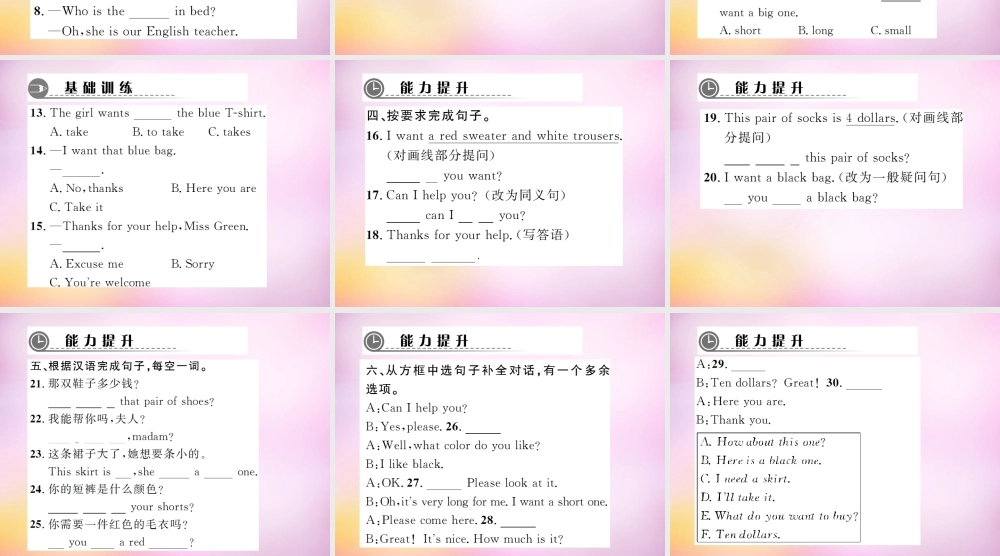 2【练闯考】Unit 7 How much are these socks（第2课时）Section A（2a-2e）课件.ppt