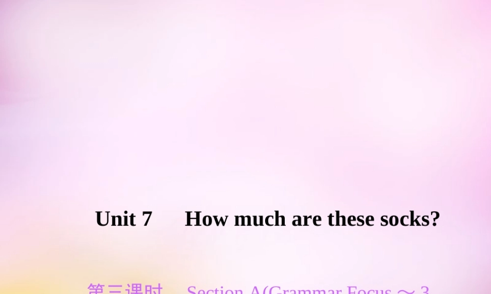 2【练闯考】Unit 7 How much are these socks（第3课时）Section A（Grammar Focus-3c）课件.ppt