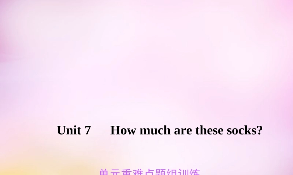 2【练闯考】Unit 7 How much are these socks重难点题组训练课件.ppt