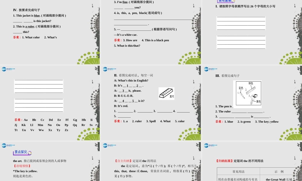 3【世纪金榜】Starter Unit 3 What color is it？课件.ppt