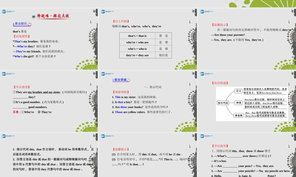 3【世纪金榜】Unit 2 This is my sister Section A（Grammar Focus—3c）课件.ppt