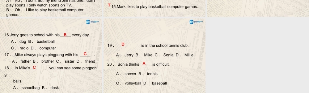 4【四清导航】Unit 5 Do you have a soccer ball？单元同步阅读提升课件.ppt