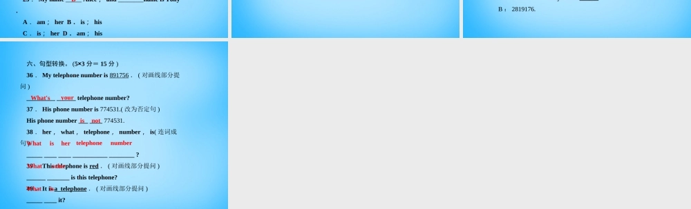 5【名师导航】Unit 1 My name's Gina（第四课时）Section B(1a-1f)课件.ppt