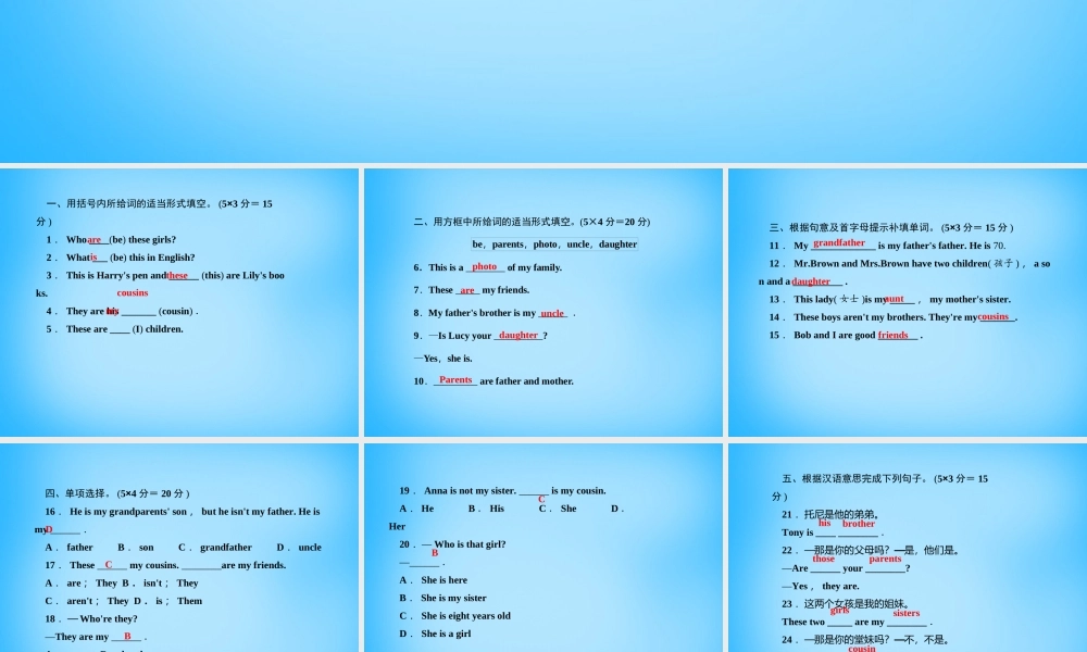 5【名师导航】Unit 2 This is my sister（第四课时）Section B(1a-1d)课件.ppt