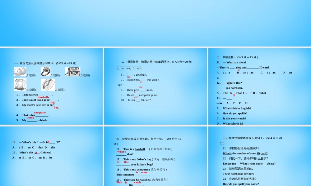 5【名师导航】Unit 3 Is this your pencil？（第四课时）Section B(1a-1e)课件.ppt