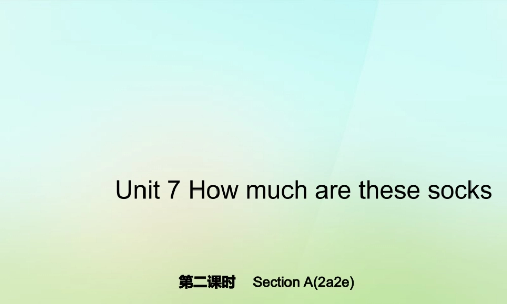5【名师导航】Unit 7 How much are these socks？（第二课时）Section A(2a-2e)课件.ppt