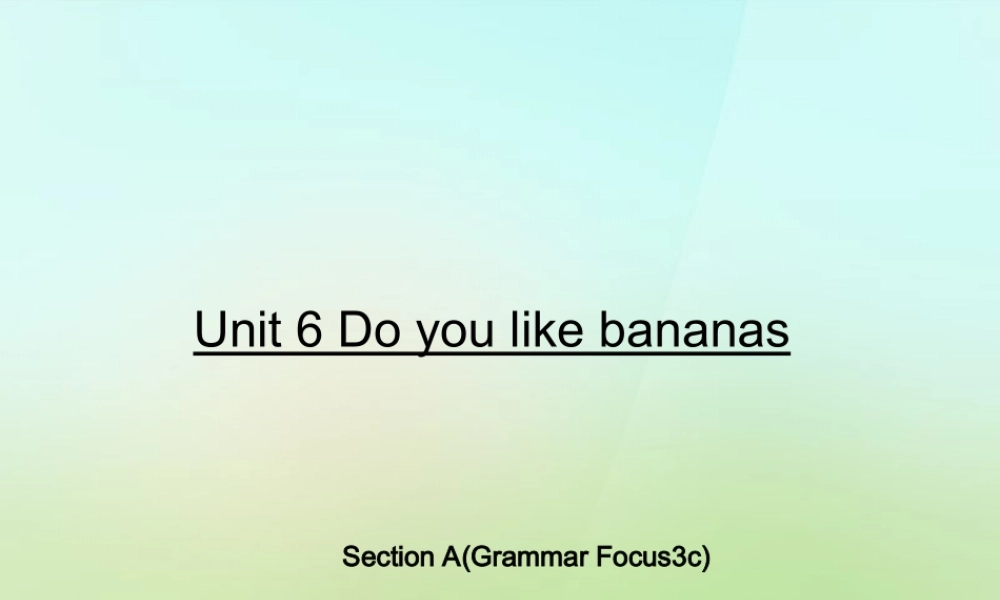 5【名师导航】Unit 6 Do you like bananas？（第三课时）Section A(Grammar Focus-3c)课件.ppt