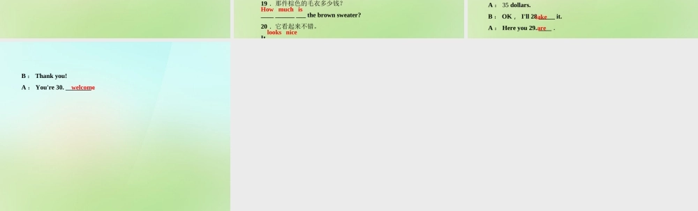 5【名师导航】Unit 7 How much are these socks？（第三课时）Section A(Grammar Focus-3c)课件.ppt