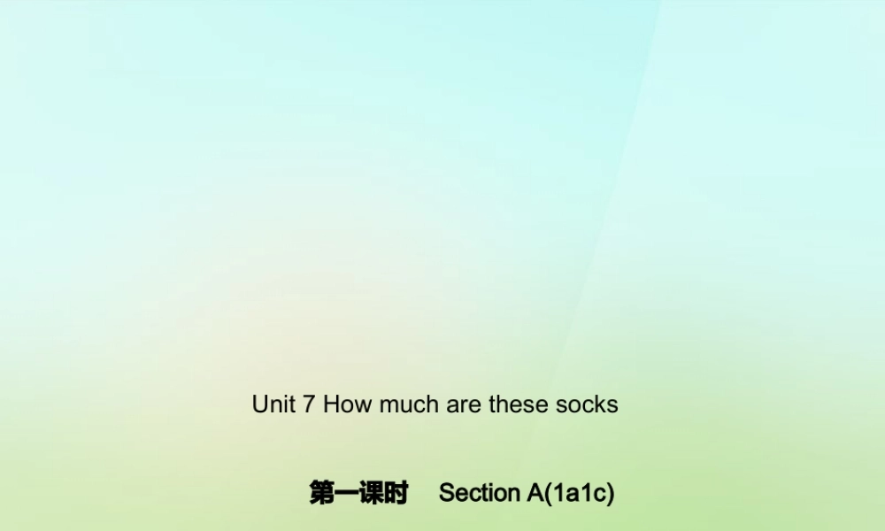 5【名师导航】Unit 7 How much are these socks？（第一课时）Section A(1a-1c)课件.ppt