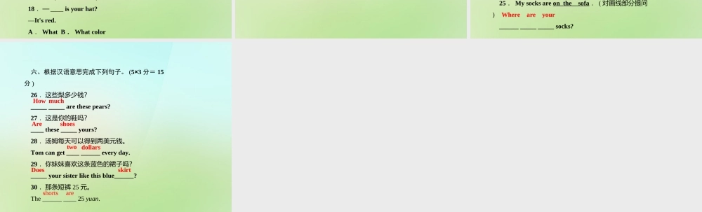 5【名师导航】Unit 7 How much are these socks？（第一课时）Section A(1a-1c)课件.ppt