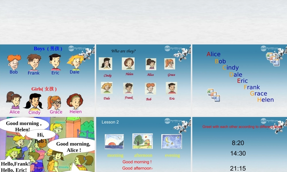 6【名师课件】Starter Unit 1 Good morning period 2课件.ppt