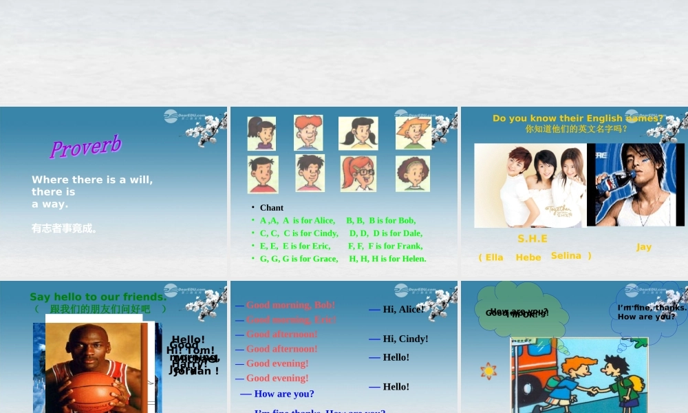 6【名师课件】Starter Unit 1 Good morning period 3课件.ppt