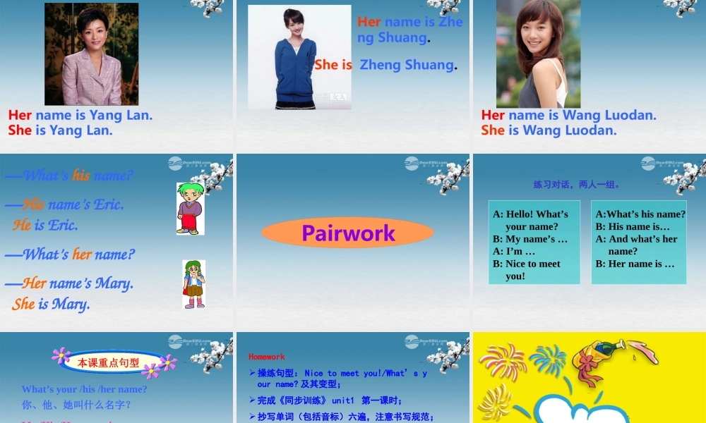 6【名师课件】Unit 1 My name’s Gina. Period 1课件.ppt