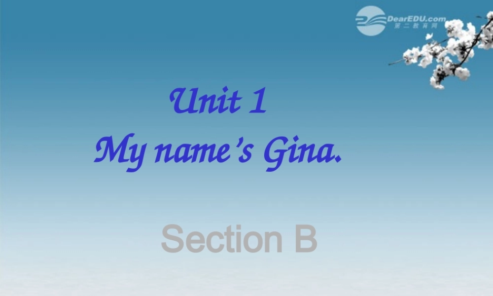6【名师课件】Unit 1 My name’s Gina. Section B课件.ppt