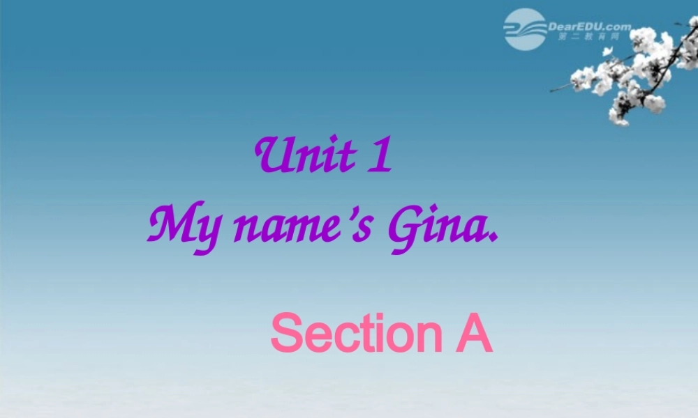 6【名师课件】Unit 1 My name’s Gina. Section A课件.ppt