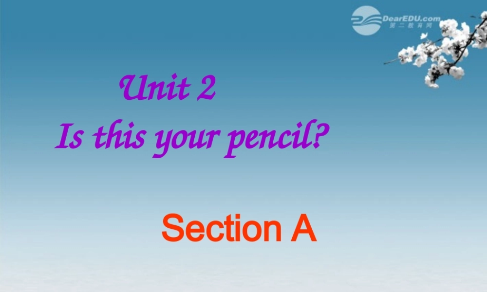 6【名师课件】unit 2 Is this your pencil Section A课件.ppt