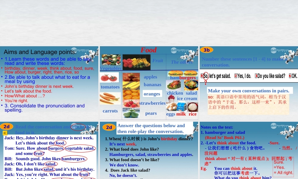 6【名师课件】Unit 6 Do you like bananas Period Two Section A 2d-3c课件.ppt