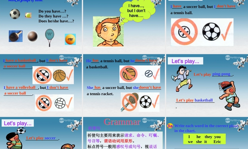 6【名师课件】Unit 5 Do you have a soccer ball Section A Period Two课件.ppt