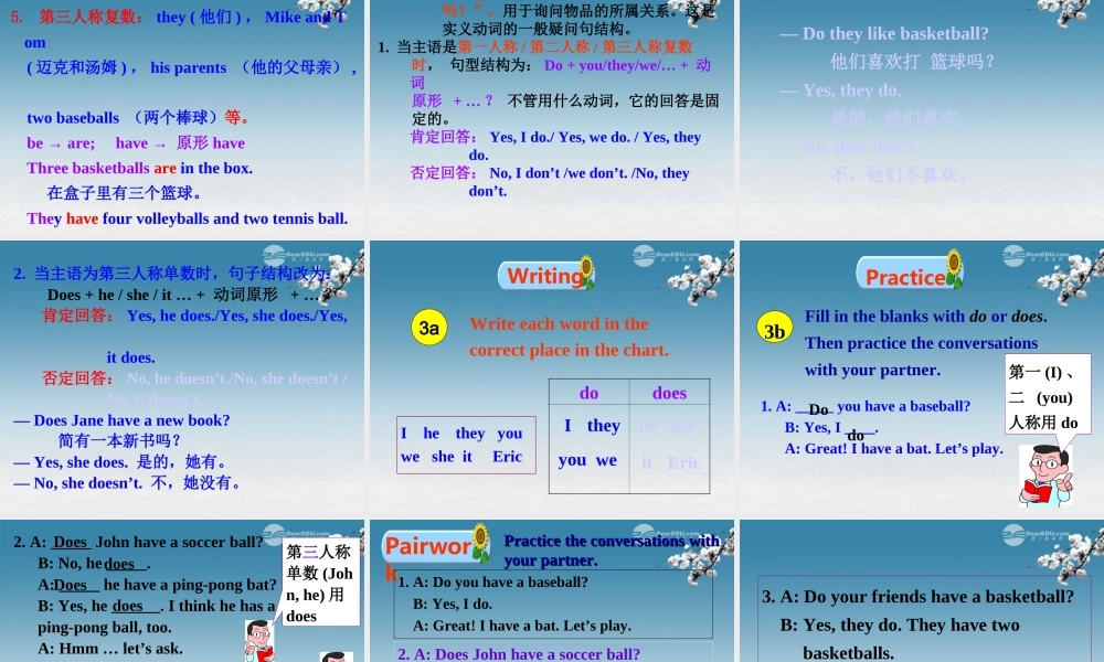 6【名师课件】Unit 5 Do you have a soccer ball Section A 2课件.ppt