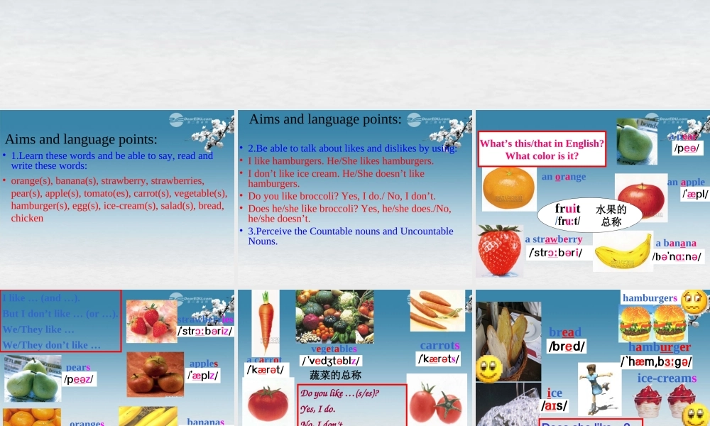 6【名师课件】Unit 6 Do you like bananas Period Two Section A 1a-2c课件.ppt