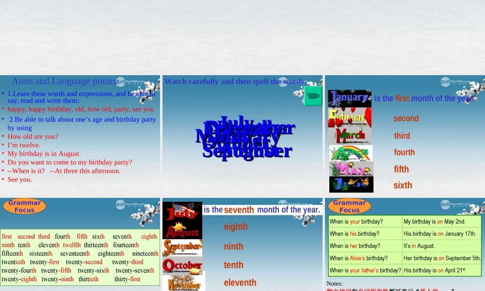 6【名师课件】Unit 8 When is your birthday period 2 Section A 2e–3c课件.ppt