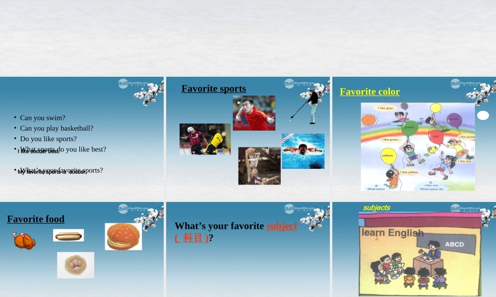 6【名师课件】Unit 9 my favorite subject is science Section A课件.ppt