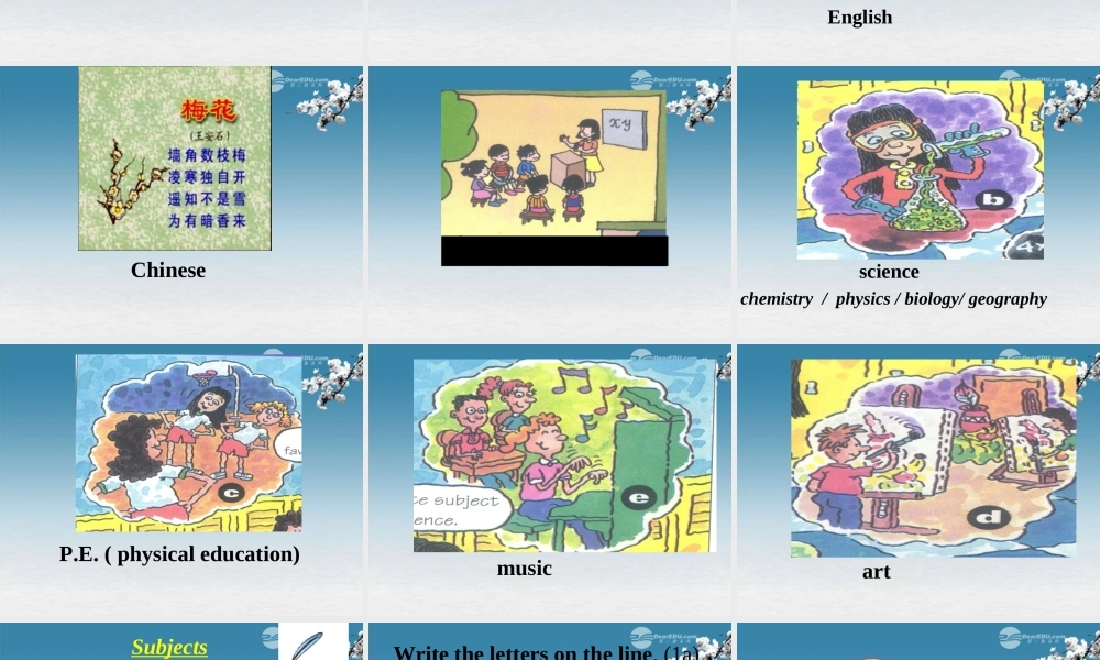 6【名师课件】Unit 9 my favorite subject is science Section A课件.ppt