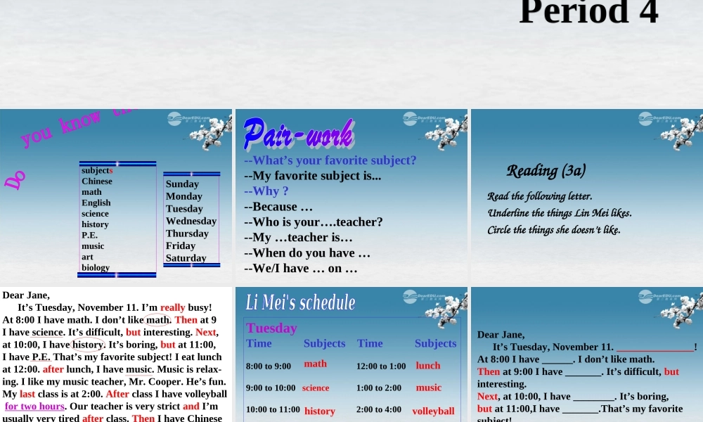 6【名师课件】Unit 9 my favorite subject is science period 4课件.ppt